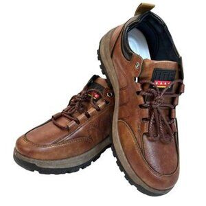 HTF Men’s Brown Leather Casual Hiking Shoes – Size 46 (US 12) – New Without Box